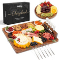 SMIRLY Charcuterie Boards Set - Large Bamboo Cheese Board Set - House Warming Gifts New Home, Wedding Gift for Couple, Bridal Shower Gift, Birthday Gifts for Women