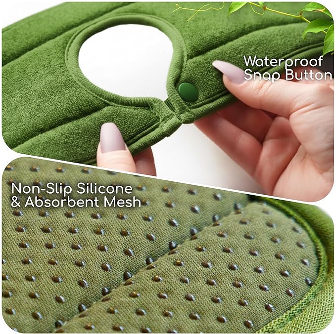 Ternal Original SINKMAT 15in Faucet Splash Guard Extra Long Microfiber Sink Drip Catcher Mat Non Slip Countertop Protector Drying Pad Kitchen Bathroom RV Machine Washable [Moss Green]