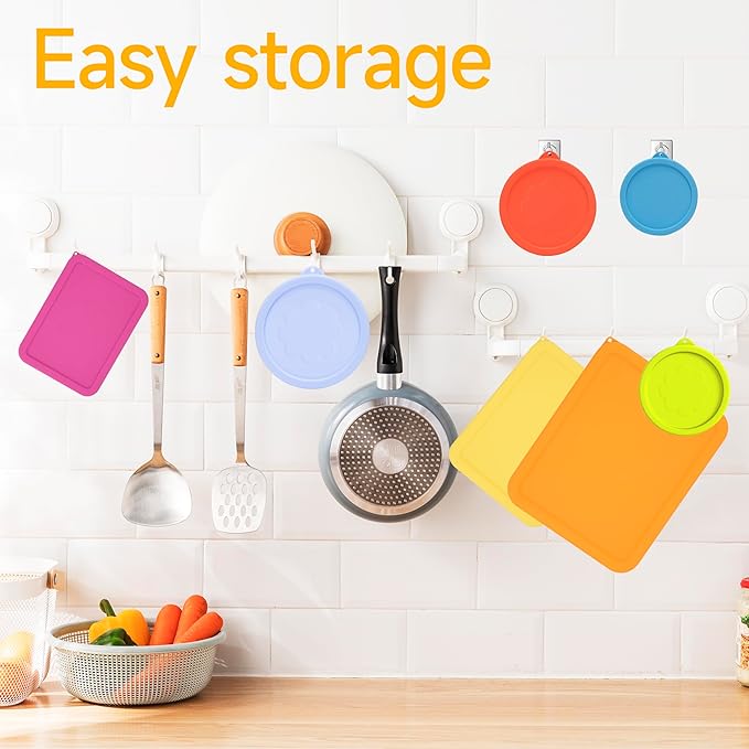 LUVCOSY 11 Cup Rectangle Silicone Storage Cover Lids Replacement for Pyrex 7212-PC Glass Bowls, (Container not Included) 2 Pack, Microwave, Dishwasher and Freezer Safe