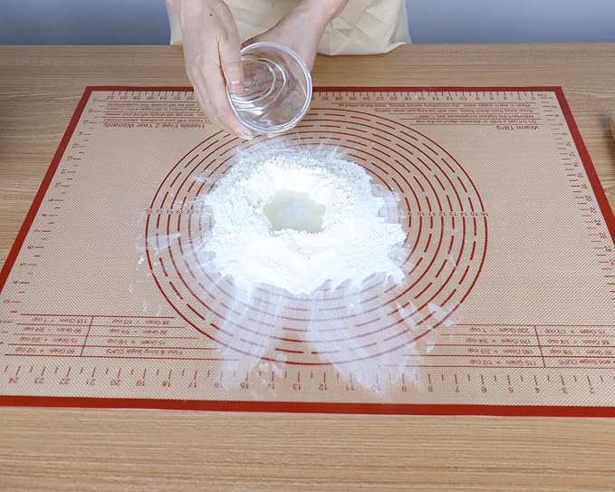 Silicone Pastry Mat 34x26 Inch - Nonstick Baking Mats with Measurements, Great for Dough Rolling, Pastry, Pie Crust, Fondant, Cookies, Bread, Pasta, Pizza, Food Grade Kitchen Counter Mats