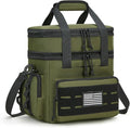 holuxer Tactical Lunch Bag & Lunch Box for Men - Large Double Deck Expandable Insulated Soft Adult Lunchbox for Work - Cooler Bag for Beach, Picnic, Camping,Outdoor，Travel (Green,16L)
