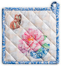 Maison d' Hermine Pot Holders 100% Cotton Heat Resistant Potholders 8" x 8" Hot Pads with Loop BBQ Cooking Baking Gifts for Mothers Day Handling Hot Pans Spring/Summer (Pack of 1, Canton)