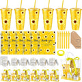 Nuogo 6 Sets New Parent Shower Prizes for Player Winners Adult, Wedding Bridal Shower Gift, Plastic Tumbler Notebook Scented Candle Ballpoint Pen Bag (Yellow Color,Sunflower Style)