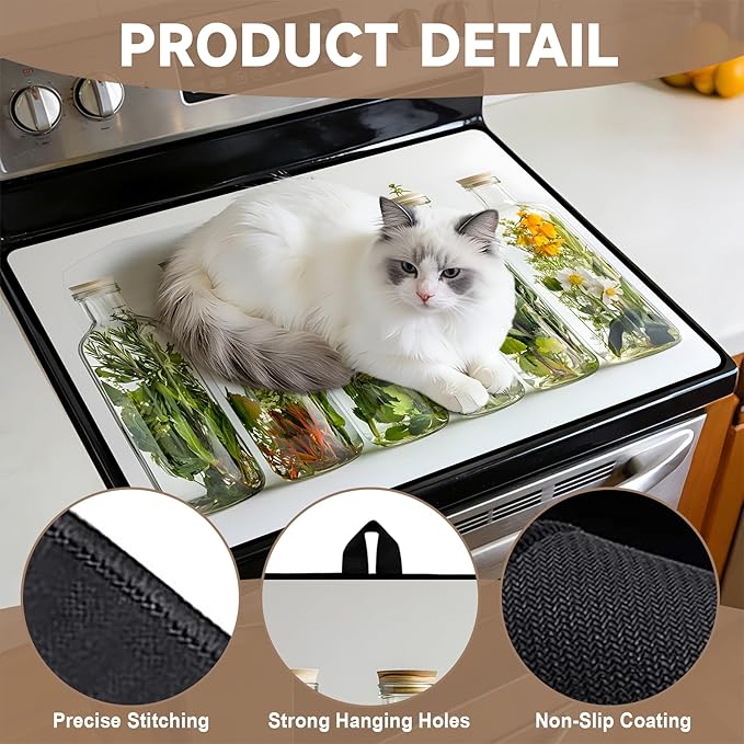 Stove Top Covers for Electric Stove: Heat Resistant Protector Glass Stove Top Expands Counter Space, Stylish Kitchen Decor (G253386)