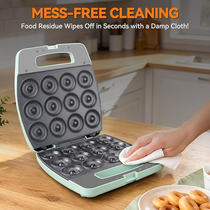 Baker's Friend Mini Donut Maker Machine, Bake 12 Mini Doughnuts, Maquina Para Hacer Donas, Perfect for Breakfast, Snacks, Desserts & More