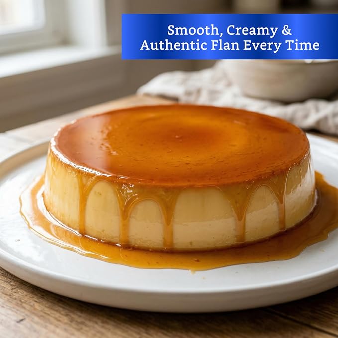 Flan Mold with Lid - Authentic Mexican Flan Pan - Flan Molds for Baking with Water Bath - Molde para Flan Baño Maria - Flaneras Moldes con Tapa