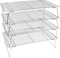 KITCHENATICS 4-Tier Stackable Cooling Racks for Baking, 100% Stainless Steel Wire Rack, Oven Safe Baking Rack, Oven Rack for Pizza, Cake, Bread, Cooling Rack for Cooking and Baking, Cookie Rack 15x10