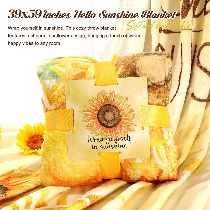 Sunflower Gifts Tote Bag Gift Set for Womens Self Care Gift - Birthday Gifts Box for Women Mom Wife Sister Daughter Friend Coworker, Sunflower Gifts Basket Sunshine Gift Box Care Package for Women Her