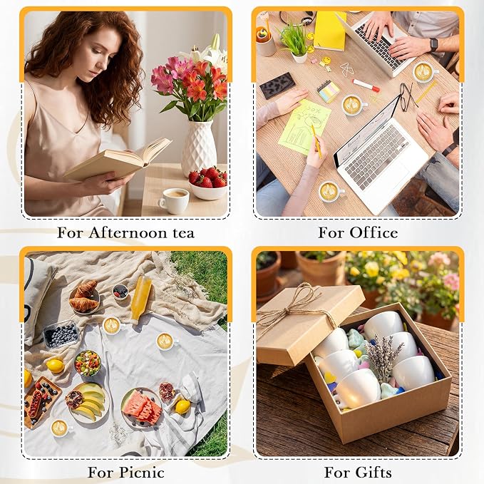 Reallnaive 10 Pcs 5 oz Porcelain Espresso Cup Set White Tiny Ceramic Coffee & Tea Mugs for Cafes Offices Homes and Restaurants