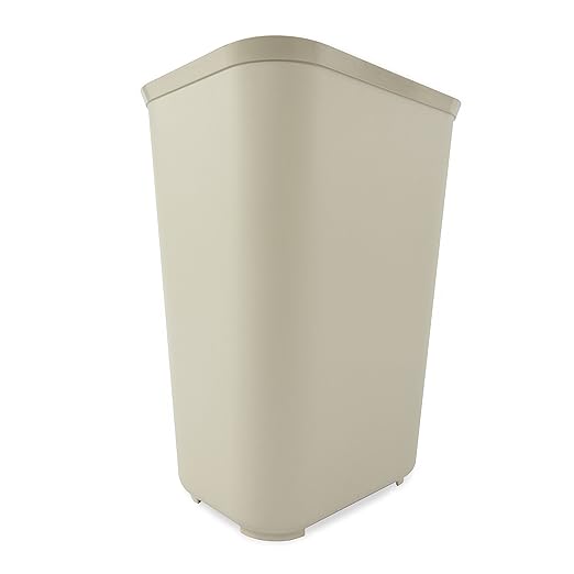 Rubbermaid Commercial Products Fire Resistant Wastebasket 40 Qt/10 Gal Beige, for Hospitals/Schools/Hotels/Offices