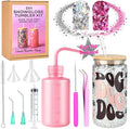 kiddgroo Snow Globe Tumbler Supplies – 11 Pcs DIY Glitter Snowglobe Tumbler Craft Supplies Starter Kit, Accessories Only (Cup Not Included)