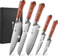 YOTSUBA 5 PCS Kitchen Knife Set, Professional Razor Sharp Japanese Knife Set, High Carbon Stainless Steel Chef Knives With Ergonomic Handle for Meat, Vegetable, Bread & Fruit