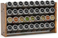 NESAPTO Spice Rack Organizer for Cabinet, Wood 4-Tier Vertical Seasoning Organizer, Wall Mount or Countertop Spice Shelf, Holds 36 Jars (No Jars Included), 17.2" W x 9.4" H