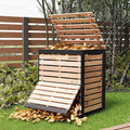 95 Gallon Solid Wood Composter, Outdoor Compost Bin with Pull-Out Door, Large Composting Bin for Backyard, Garden, Patio, Natural