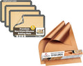 Silicone Baking Mats & Copper Oven Liners Set – 4 Pack Non-Stick Half Sheet Mats & 2 Heavy-Duty Teflon Liners (17"x25") – Reusable, Thick & Heat-Resistant for Oven, Stove, Grill, and Microwave