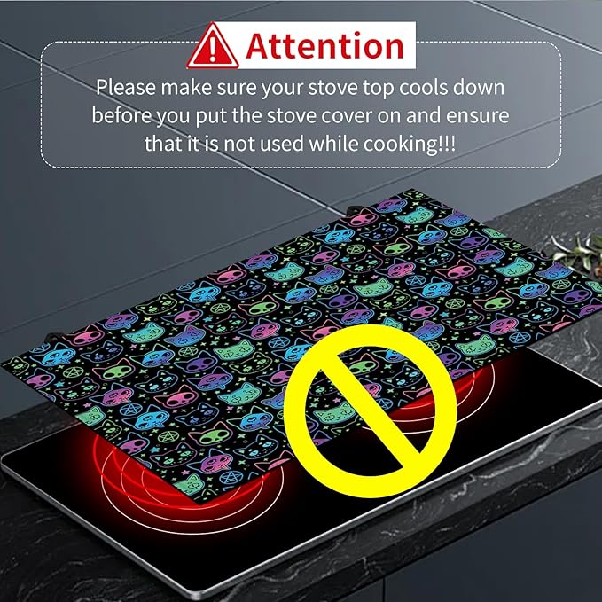 Decorative Electric Stove Top Covers, Heat Resistant Silicone Stove Cover Mat, Stove Top Protectors for Electric Flat Glass Stoves, Adds Extra Counter Space for Small Kitchens and Apartments