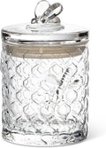 Abbott Collection Honeycomb Jar with Bee on Sealed Lid - Glass/Silicone, Clear (7.5" H)