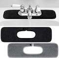 Teenyyou 2 Pcs Faucet Mat for Kitchen Sink Splash Guard for Kitchen Sink Faucet Dish Drying Mat for Bathroom Sponge Holder (Gray and Black,1 Oval Hole)