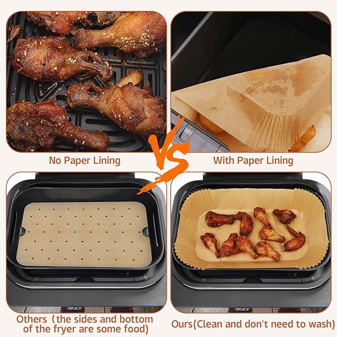 Ninja Smart XL Air Fryer Liners - 120 Pcs Disposable Parchment Paper Rectangular For Ninja Foodi Air Fryer Accessories