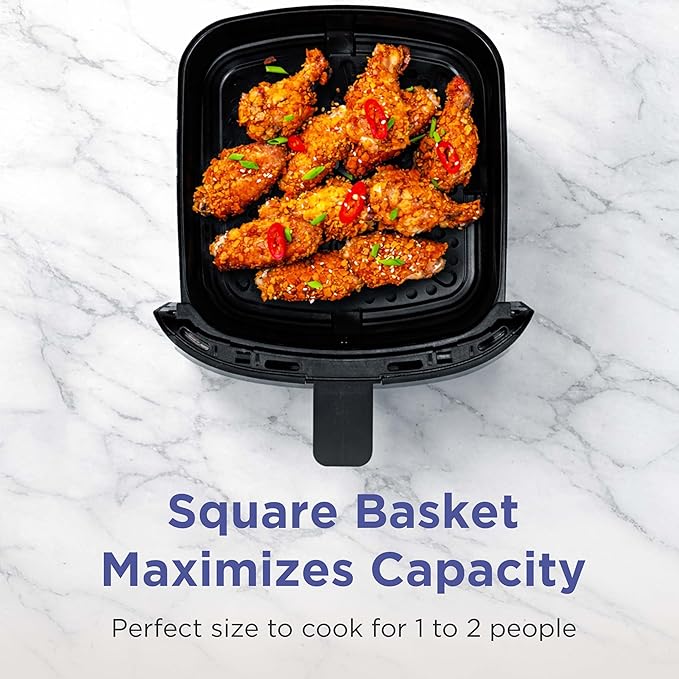 MAGNAVOX HOME 2.6-Quart Electric Air Fryer, Adjustable Temperature, Touch Panel Control, One-Touch Cook Functions, and 360° Rapid Cooking, 1000 Watt Power by Culinary Chef