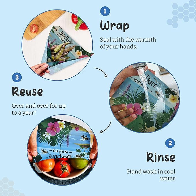 Reusable Beeswax Food Wrap Roll – Bees on Island