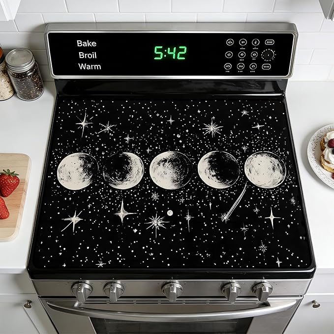 Stove Top Covers for Electric Stove: Heat Resistant Protector Glass Stove Top Expands Counter Space, Stylish Kitchen Decor (G253992)
