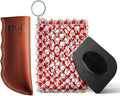 Cast Iron Care Bundle: 316 Stainless Steel 𝐓𝐫𝐢𝐩𝐥𝐞 𝐑𝐢𝐧𝐠 𝐂𝐡𝐚𝐢𝐧𝐦𝐚𝐢𝐥 Scrubber (Red) & Extra Thick Leather Handle Cover (𝐌𝐚𝐝𝐞 𝐢𝐧 𝐆𝐞𝐨𝐫𝐠𝐢𝐚) – Perfect for Pan