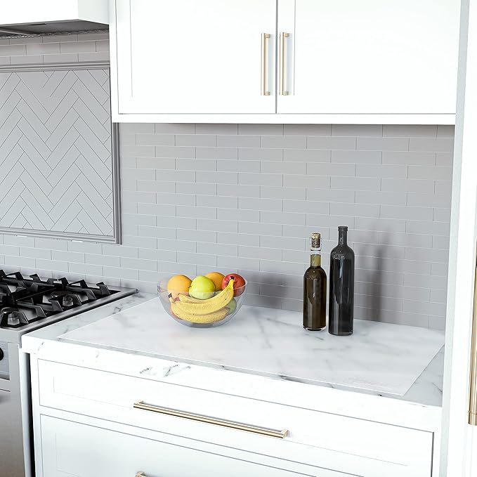 GASARÉ, Extra Large, Thick, Silicone Mat for Kitchen Counter, Heat Resistant Mat, Countertop Protector, Non-Slip, Easy to Clean, Cuttable, 40 x 23.5 Inches, Semi-Transparent
