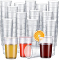 Meanplan 72 Pack Plastic Reusable Drinking Glasses Restaurant Grade 8 oz Plastic Cups Unbreakable Stackable Drink Tumblers Water Cup for Kitchen Cafe Wedding Birthday Party Supplies (Frosted)