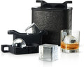 Berlinzo Clear Ice Cube Maker Mold - Combo 2+2 Crystal Clear Ice Cubes & Balls - Ice Square Maker Mold, Pure Round Ice Spheres for Whiskey, Cocktails & Bourbon (Non-electric)