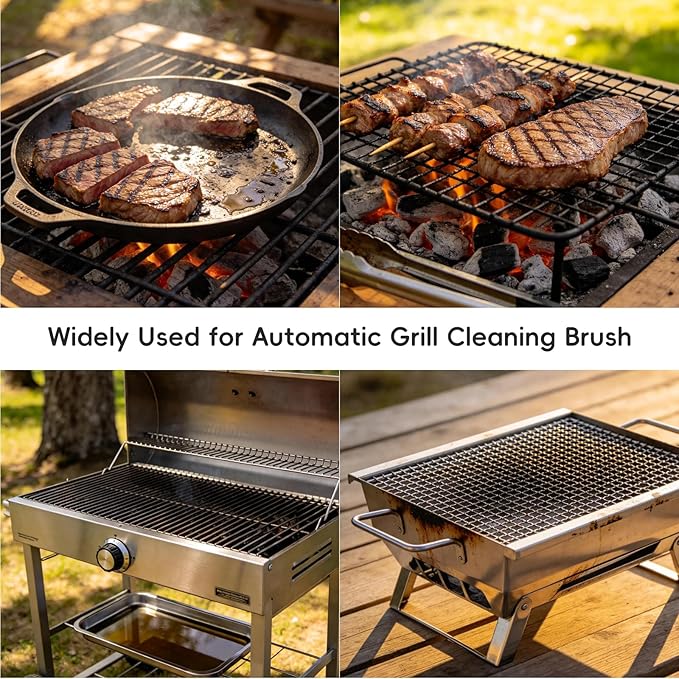 2026 Upgraded Electric Grill Cleaner,Electric Grill Brush for Outdoor Grill,Electric BBQ Grill Brush with 2 Brush Head,BBQ Grill Cleaner Up to 350 RPM Speed,Grill Cleaner Tool for Men/Dad