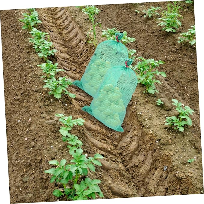 50pcs Onion Storage Mesh Bags Drawstring Produce Bags Mesh Produce Storage for Carrots Garlic Corn