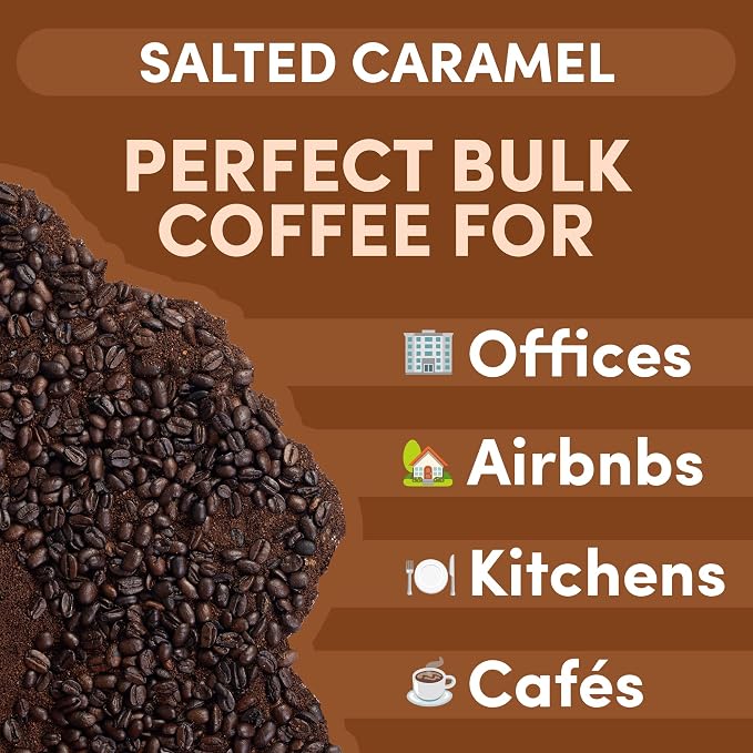 Sarasota Coffee Whole Bean Salted Caramel | Medium Roast Gourmet Flavored Coffee Beans | Low Acid, Mold Free, Specialty Grade Bulk Beans | 5lb (80 oz)