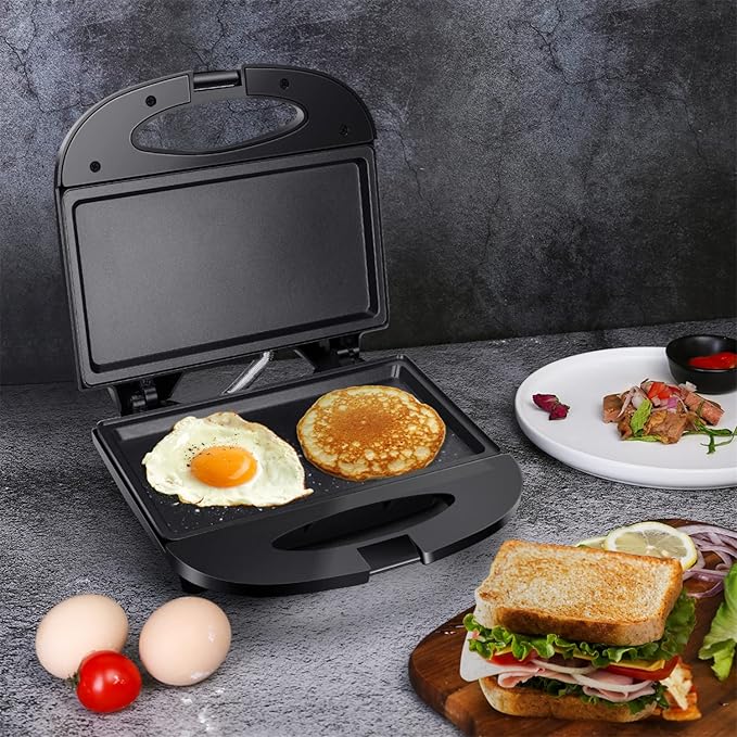 Aigostar Sandwich Maker with Non-stick Deep Grid Surface and Aigostar 1200W Sandwich Maker with Ceramic Non-stick Plates 3-in-1 Sandwich Press