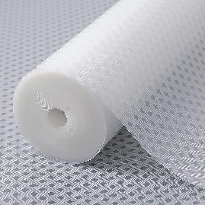 Shelf Liners for Kitchen Cabinets Refrigerator Liners Waterproof & Oil-Proof Kitchen Cupboard Liner Non-Slip Drawer Mats EVA Material Non Adhesive Fridge Mats for Shelves - Clear 23.6 x 78.7 Inches