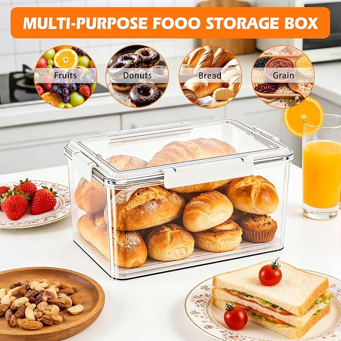 3Pack 1LB Bread Loaf Pan with Lid + Bread Storage Container, Nonstick Bread Pans with Lids for Homemade Sandwich Bread, Pullman Bread Baking Pans & Breadbox for Homemade Bread