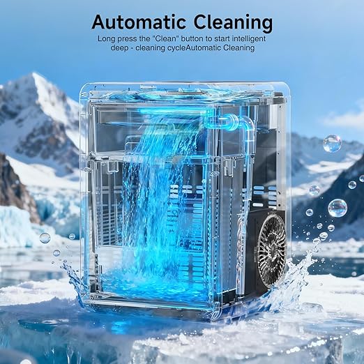 ETL Approval Nugget Ice Maker Countertop, 45Lbs/24H Pebble Ice Maker with Water Tank, Soft Chewable Pellet Ice Machine with Self-Cleaning for Kitchens/Home/Office