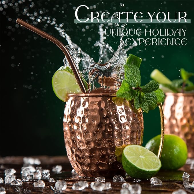 Yaomiao 24 Pieces Mini Moscow Mule Mugs 2 oz Cocktail Copper Cup Stainless Steel Mule Shot Glasses Copper Plating Cups for Wine Coffee Drinks (Hammered)