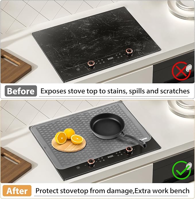 SAPID Silicone Dish Drying Mat: Extra Large 21 x 18 Inch for Dish Drying Rack - Heat Resistant Mat for Kitchen Counter - Easy Clean Dish Drainer Pad - Kitchen Gadgets / Home Essentials for Households