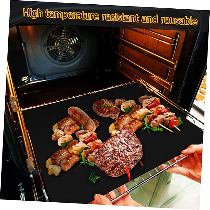 Ciieeo 9pcs Non-stick Oven Liners High-temperature Resistant Baking Mats for Even Heating Easy Cleaning Versatile Cooking Mats for Grilling Baking and Air Frying