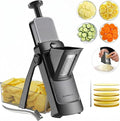 SupMaKin Upgrade Larger Safe Mandoline Slicer with Cheese Grater Potato Slicer for Chips, Vegetable Slicer,Thickness Adjustable 0.1-8 mm, Drain baskets and containers (Only Slicer) Black