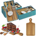 AZEAM 12 Sets Baby Bridal Shower Prizes for Game Winners, Acacia Mini Cheese Board Sets with Knives Forks and Present Box, Small Charcuterie Boards Bulk for Party Wedding Guests Present