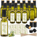 Havawish 20 Pcs 3oz Homemade Mini Olive Oil Bottles Hot Sauce Glass Bottles with Leak Proof Screw Cap Funnel Clear Bottle for Storing Homemade Olive Oil Wedding Baby Shower Gifts (Green)