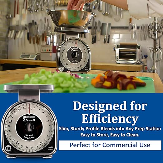 San Jamar Ms Series Mechanical Dial Scale Manual Food Scale with 2 Pound Capacity for Kitchens, Restaurants, And Cooking, Metal, 32 Ounces, Silver
