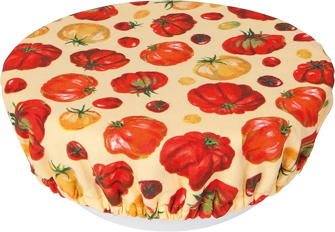 Now Designs Heirloom Tomatoes Bowl Covers Set of 2, DIA7.5in & DIA9.25in, Reusable