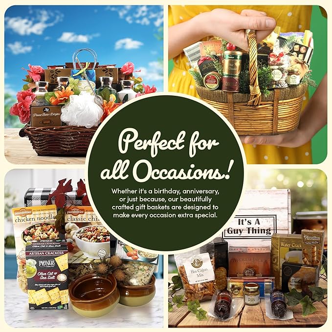 Gift Basket Village Charcuterie Board Gift Set – Bamboo Cutting Board, Three-Pepper Crackers, Italian Sausage, Wisconsin Cheese, Cheese Spread, and Knife – Wedding or Housewarming Gift