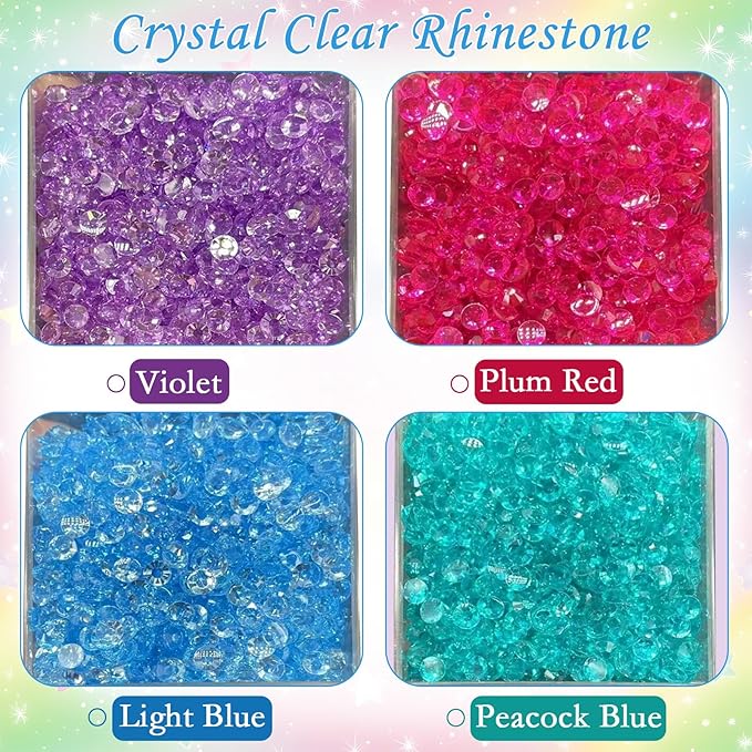 4 Pack 16 Oz Acrylic Rhinestone Snow Globe Tumbler DIY Starter Kit, Double Wall Plastic Pre-Drilled Snowglobe Tumbler Supplies Craft Tool Set with Clear Rhinestone