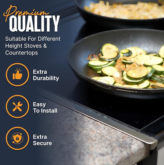Linda’s Essentials Stove Gap Covers 316 Stainless Steel, Heat Resistant Oven Gap Filler Seals Spaces Between Stovetop and Counter, 25.4 Inches, Silver(Steel), 2 Pack