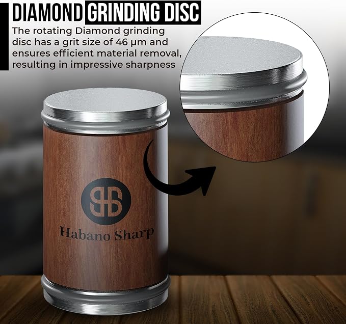 Rolling Knife Sharpener Kit - Diamond Sharpening Tool for Steel of Any Hardness, Knife Sharpener Stone with 15 & 20 Degree Magnetic Angle Support for Kitchen Knives, Easy to Use(Brown)