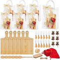 Acellegic 6 Sets Christmas Cheese Cutting Board Gift Set, Bamboo Charcuterie Board with Fork Spoon Knives Towels Bags Tags Ribbon Christmas Kitchen Gifts for Bridal Baby Shower Housewarming Party